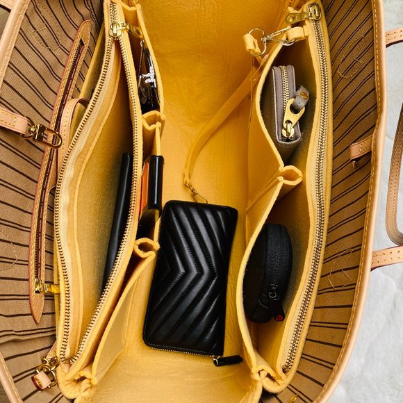 👑 NEW! Neverfull GM MM LV purse organizer insert with zippers for Louis Voution - Picture 5 of 16